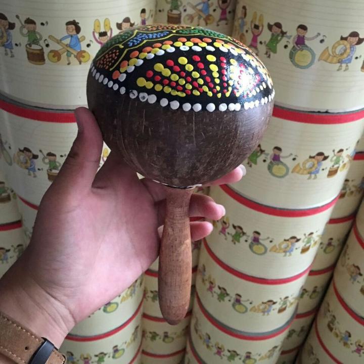Coconut Shell Sand Hammer Musical Instrument Painting Craft Toys Professional Musical Instrument