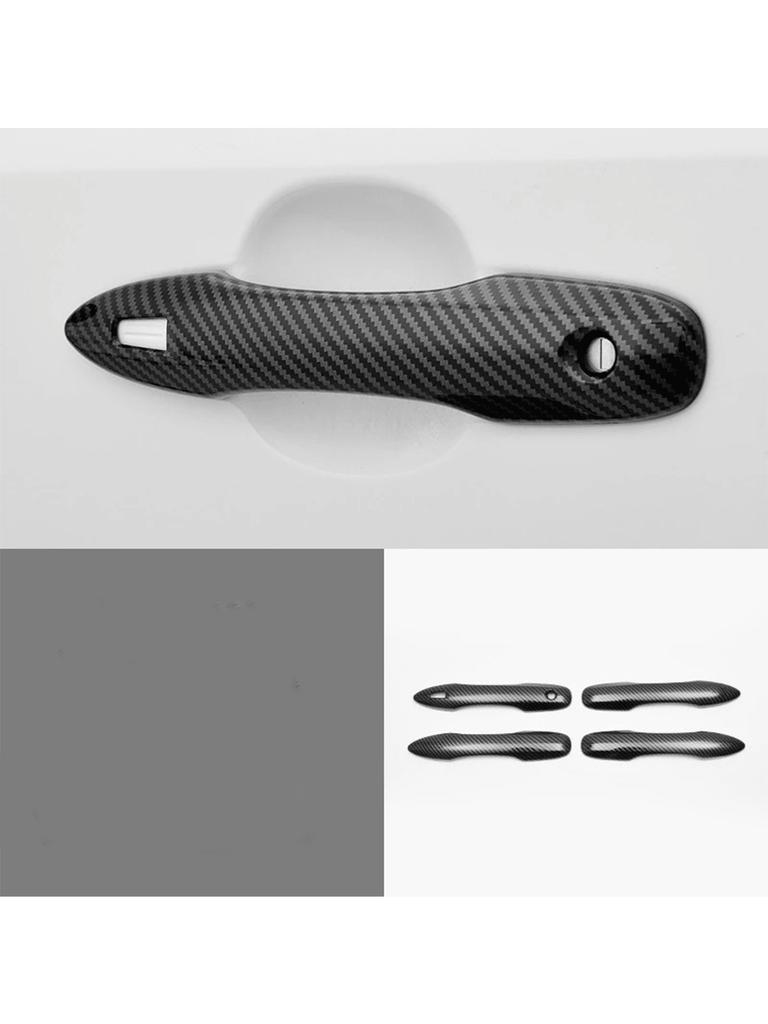 4 Pcs ABS Side Door Handle Cover Trims for Toyota Camry 2018 - 2025, Black with 2 Smart Entry Holes