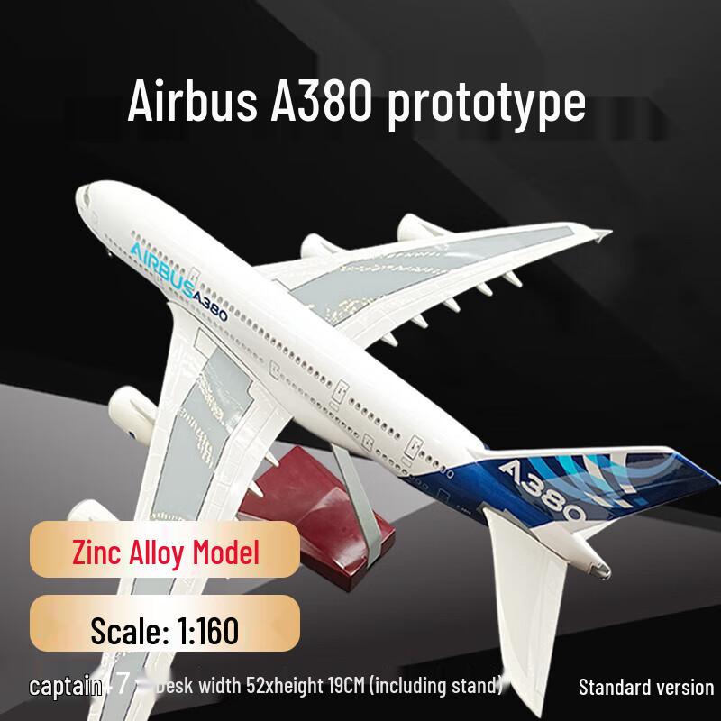 A380 Prototype Simulation Aircraft Model with LED and Sound-Controlled Lights