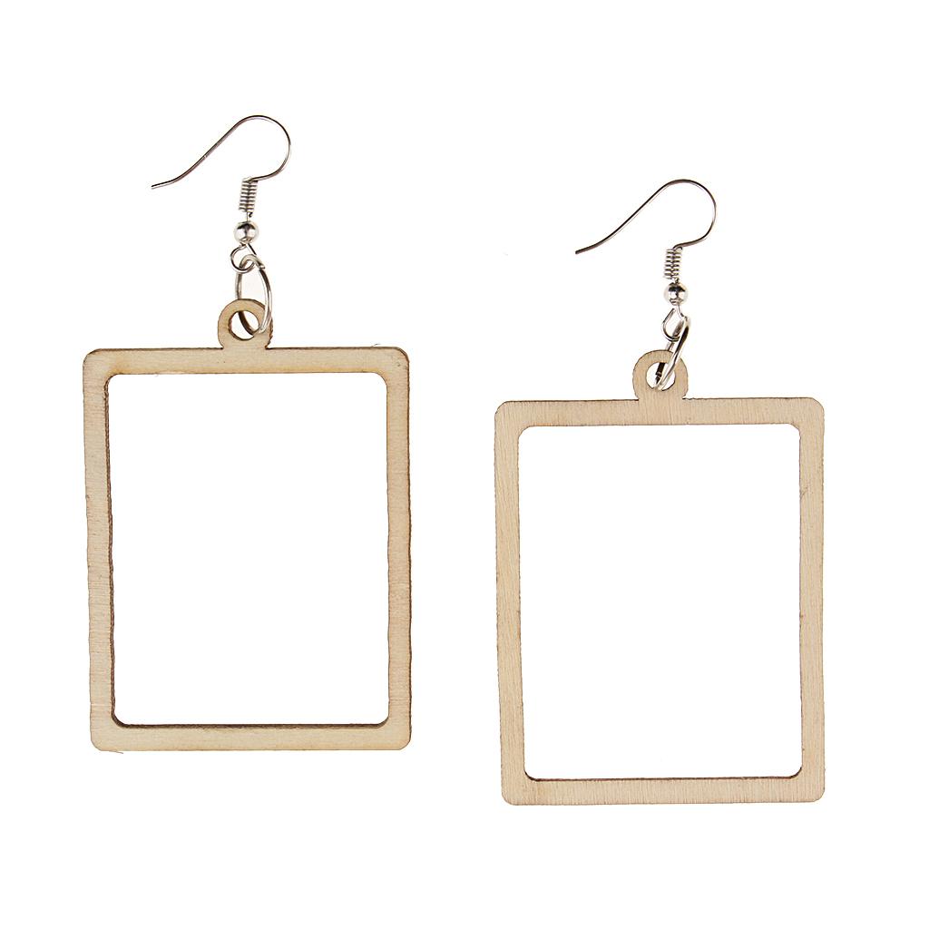 Geometric Earrings Wooden Drop Ear Stud For Women