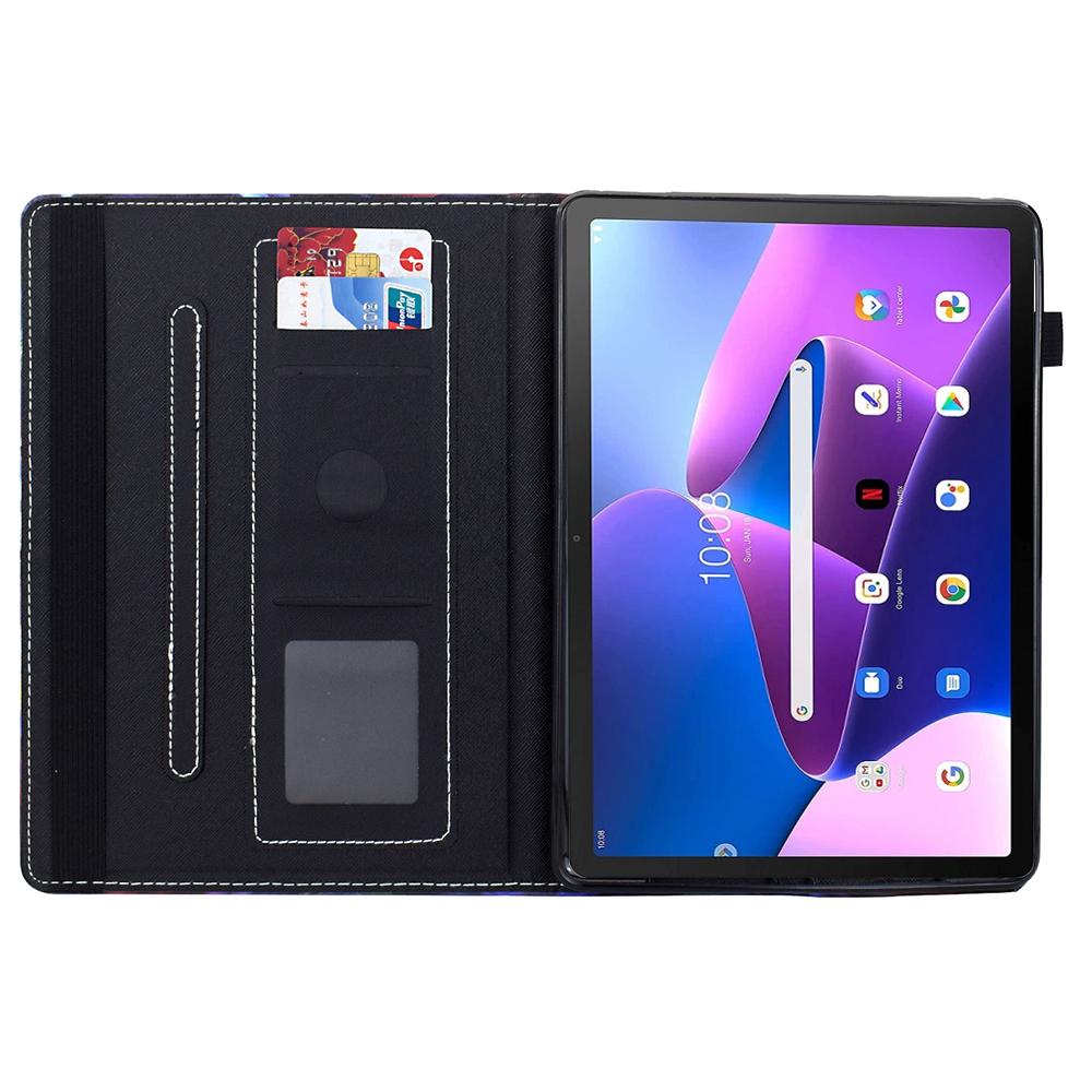 For Lenovo Tab M10 (Gen 3) Case Pattern Printing Card Holder Leather Tablet Stand Cover