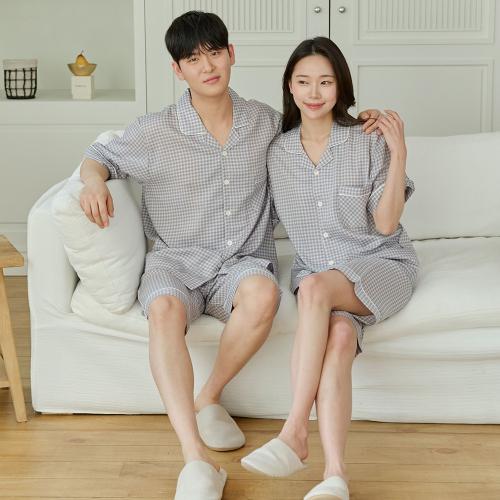 

[JJINIYA] Boen 60s Tencel Short-sleeve Pajama Set [Shipped from Korea] 100% Authentic Melange Grey - 90