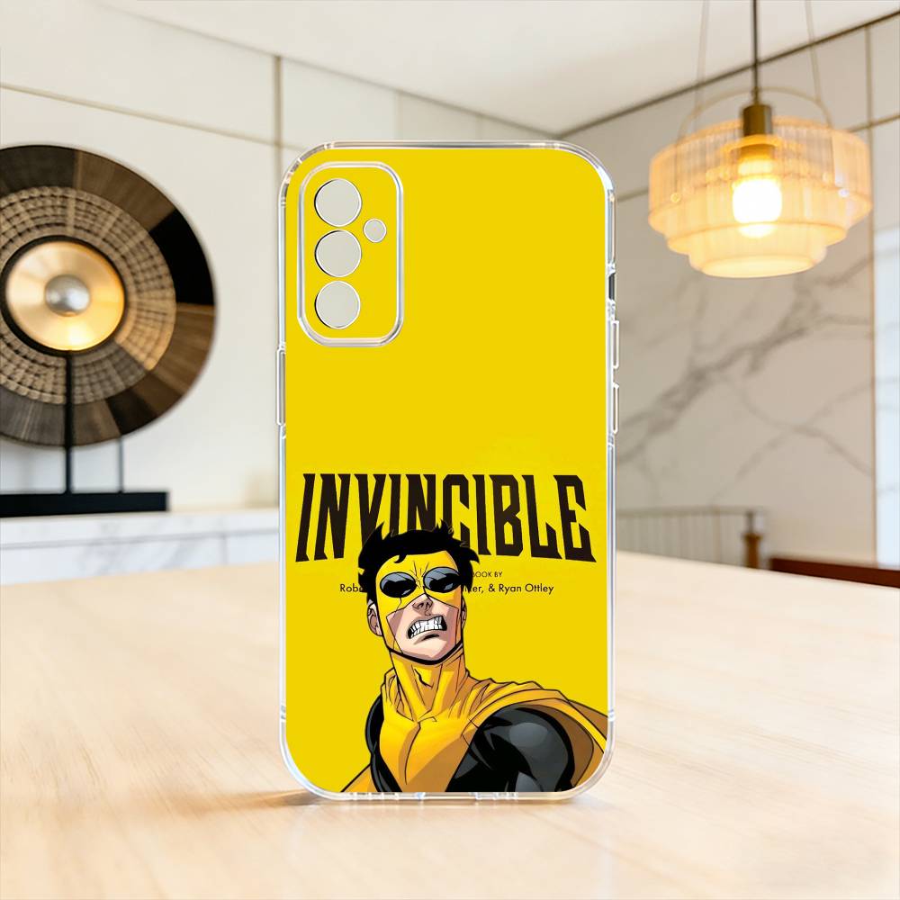 Cartoon I-Invincible Phone Case For SamsungA10,12,20,21S,30,31,40,50,51,52,70,71 Transparent Cover