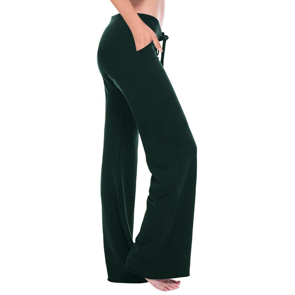 Women's Casual Home Pants Soft Wide Leg Pants With Pocket Loose Yoga Travel Casual Sports Pants