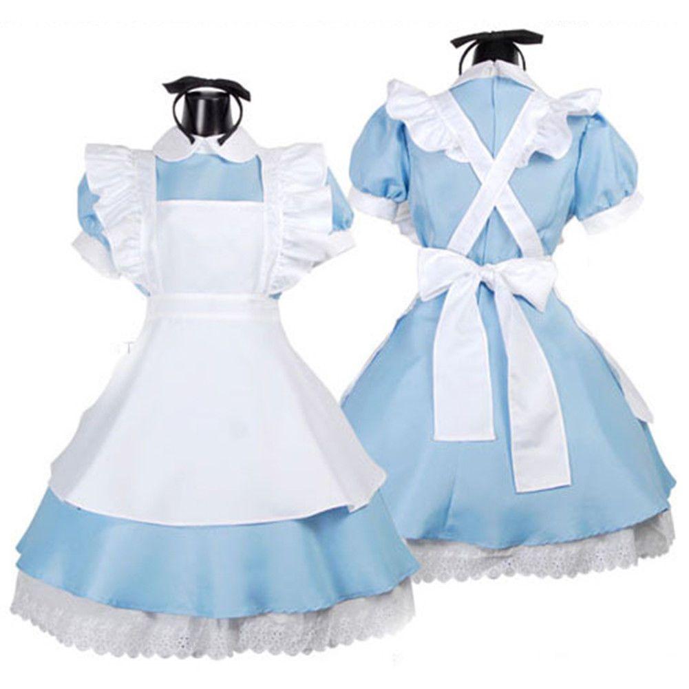 Wonderland Alice In Costume Halloween Maid Kids Lolita Fancy Cosplay Dress