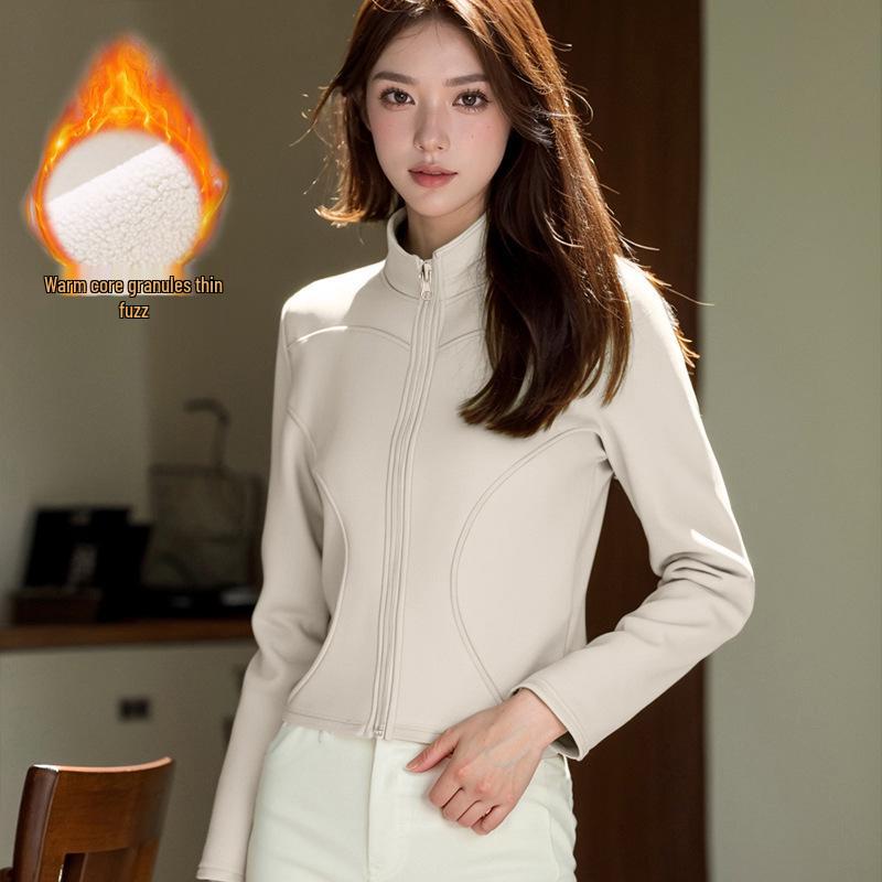 Women's Slim Fit Velvet-Lined Winter Pilates Yoga Jacket