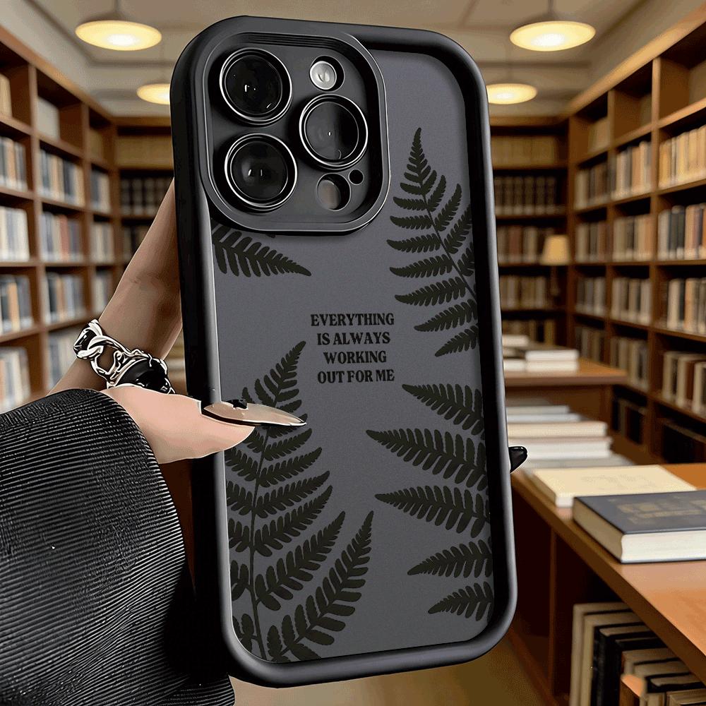 Black Fern Silhouette Shockproof Soft Phone Case For Xiaomi Redmi Note 15 14 13 12 11 10 9 8 Pro Anti-Slip Anti-Fall Cover