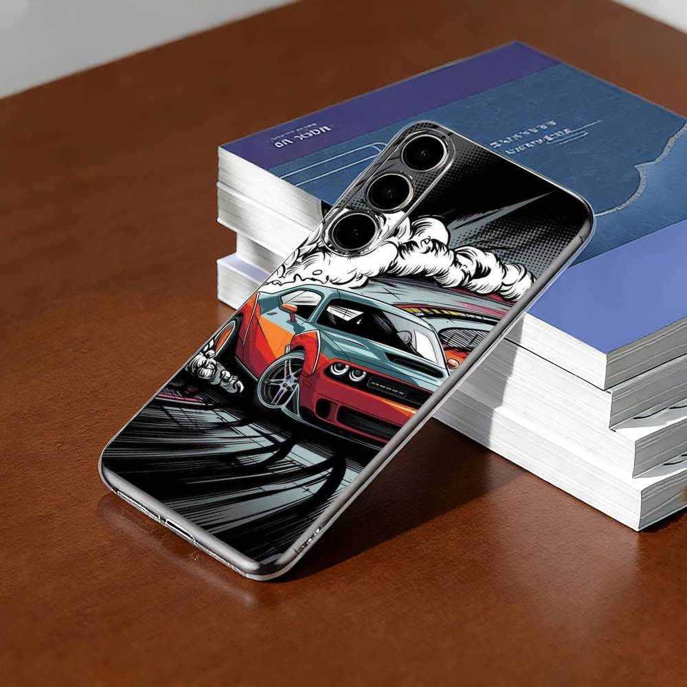 Drift Sports Car Male Mens Phone Case For SamsungA10,12,20,21S,30,31,40,50,51,52,70,71 Transparent Cover