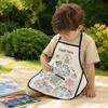Childrens Drawing Apron Kids DIY Coloring Apron, Washable Food Animal Theme Painting Fabric Color Your Own for Toddlers Boys Girls Children