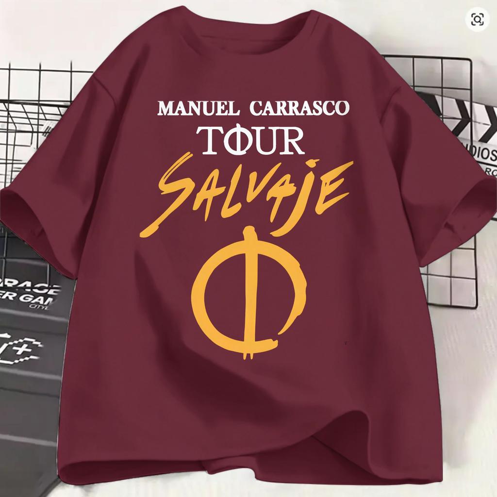 Unisexuel Carrasco Tshirt Summer 2026 Salvaje Tour Fashion Tshirts Male Cotton O Neck Oversized Clothing Y2k Retro Tshirt