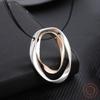 Irregular Hollow Oval Alloy Pendant, Women's High Sense Geometric Oval Steel Wire Necklace