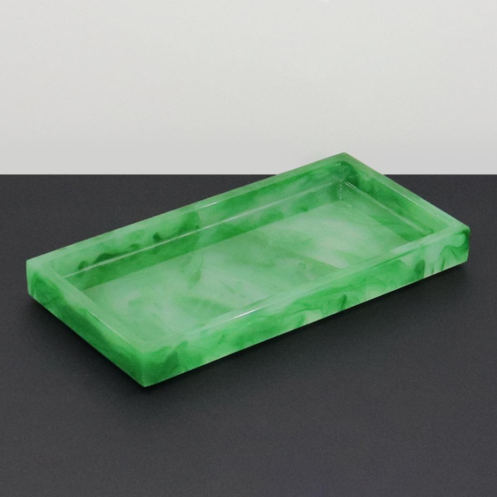 High Grade Marble Patterned Bathroom Counter Tray Resin Rectangular Soap Dispenser Tray Hotel Sink Storage Tray