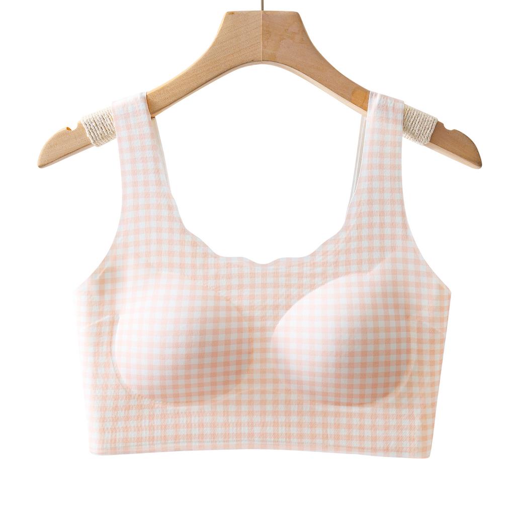 Sweet Girl Seamless Underwear Development Period Middle and High School Students Fixed Cup Upper Support Gathering Comfortable Steel Ring Bra