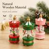 Xmas Carousel Hanging Pendant Wooden Carousel with Hanging Cord Christmas Tree Decorations Holiday Gifts Wooden Horse Ornament 7