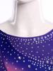 Damen Gradient Leotard Kleid Langarm Ärmellos Strasssteine Unregelmäßiger Netzsaum Eiskunstlauf Ballett Body