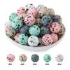 20 Stück/Los Runde Bedruckte Silikonperlen 15mm 12mm Leopardenmuster Silikonperlen Zur Schmuckherstellung DIY Schmuckzubehör