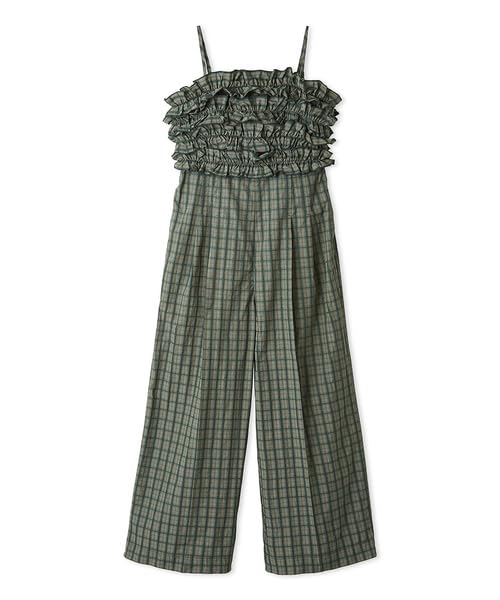 Lily Brown Many Frill Overalls LWFO245035 CHECK 0 Women's