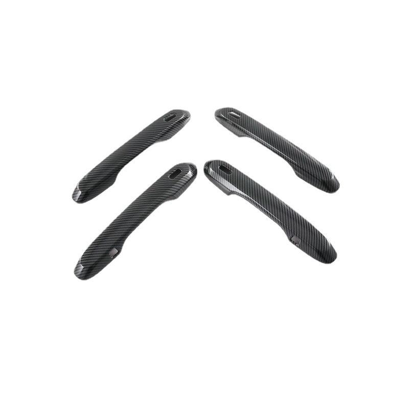 4Pcs Carbon Fiber/Silver ABS Car Door Handle Bar Cover Trim Styling Sticker Fit For Lexus RX
