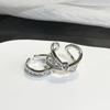 Niche Design Cross Opening Ring Set Row Diamond Zircon Light Luxury High Sense Fashion Cold Wind Ring