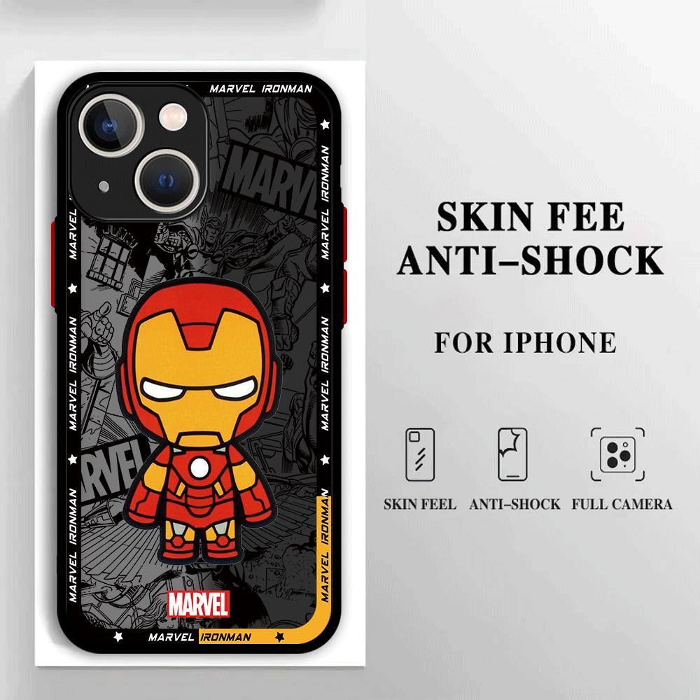 Phone Case for iPhone XR 15 Pro 11 Pro XS X SE 13 14 Pro Max 12 Mini 8 Plus 7 Luxury Back Cartoon Marvel Spiderman Groot Cover