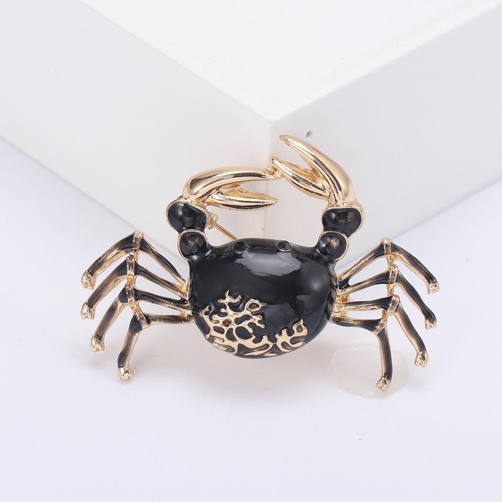European and American Popular Retro Temperament Versatile Oil Crab Brooch Pin Suit Shirt