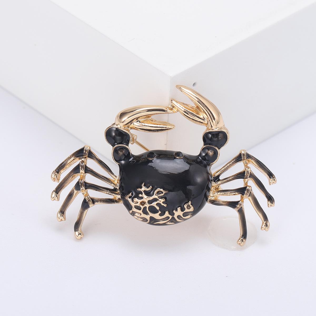 European and American Popular Retro Temperament Versatile Oil Crab Brooch Pin Suit Shirt 3CM*5CM