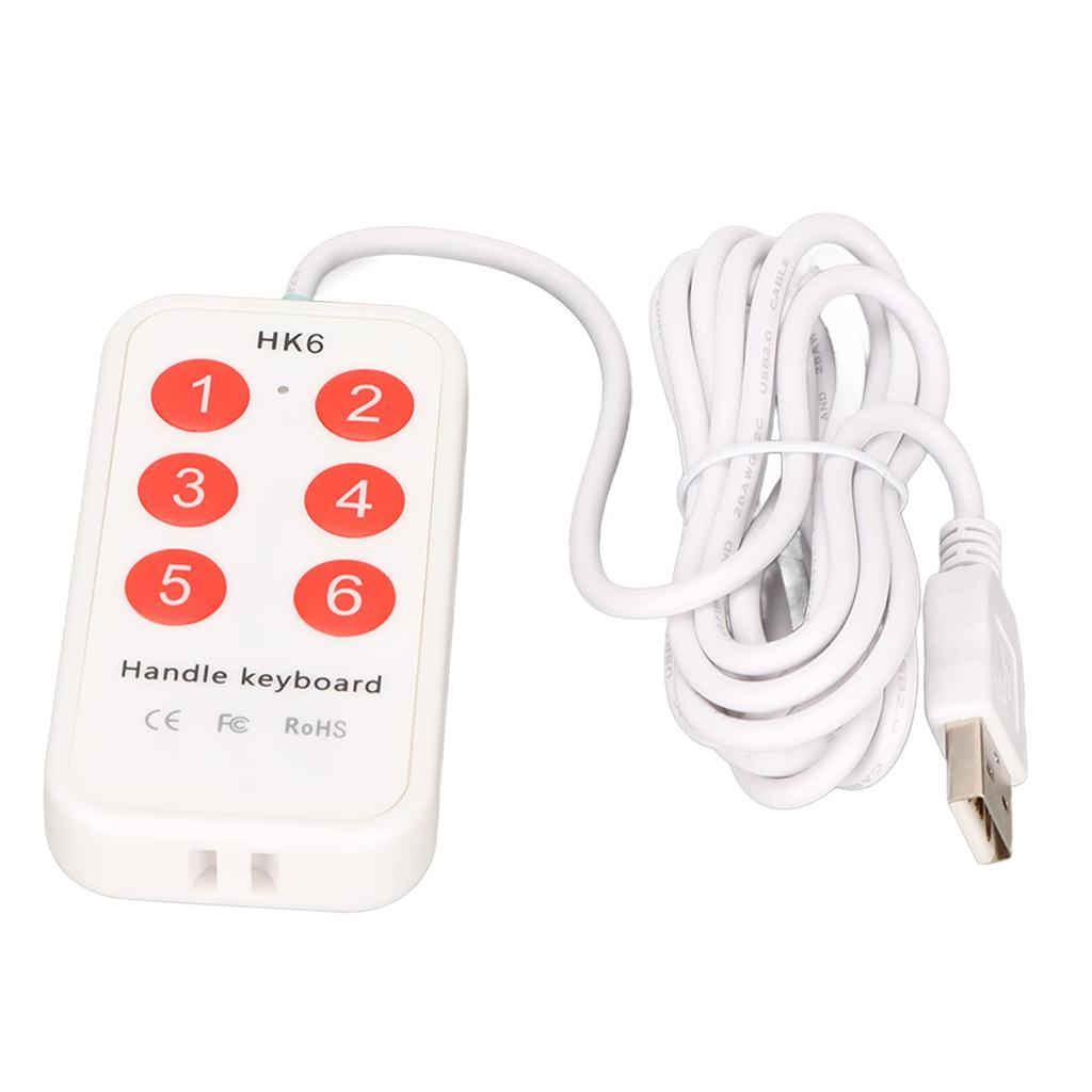 Programmable Multifunction Mechanical Gaming Macro USB 6 Key Handheld Switch Controller for Hospital Image Scanning Keypad, Keypad, Keypad,