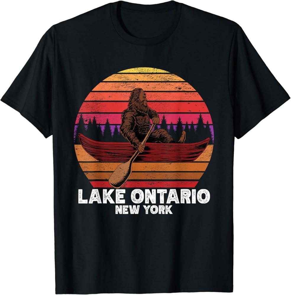 

Bigfoot fishing lake canoeing Lake Ontario Gift Unisex T-Shirt L