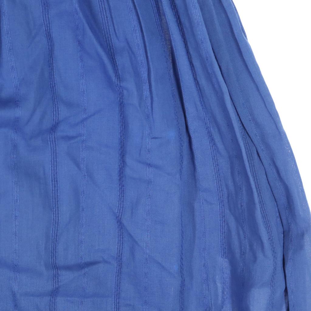 CELFORD cotton Striped Pattern Short sleeve Puff sleeve Long dress 2 blue Women Used