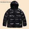 Men's and Women's Black Gold Thickened Down Jacket - Short Style for Autumn and Winter
