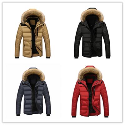 Herren Warmer Übermantel Wollfutter Mantel Oberbekleidung Dick Winter Neu Herren Warme Baumwolljacke Mäntel Pelzkragen Kapuzenparka Daunenjacken