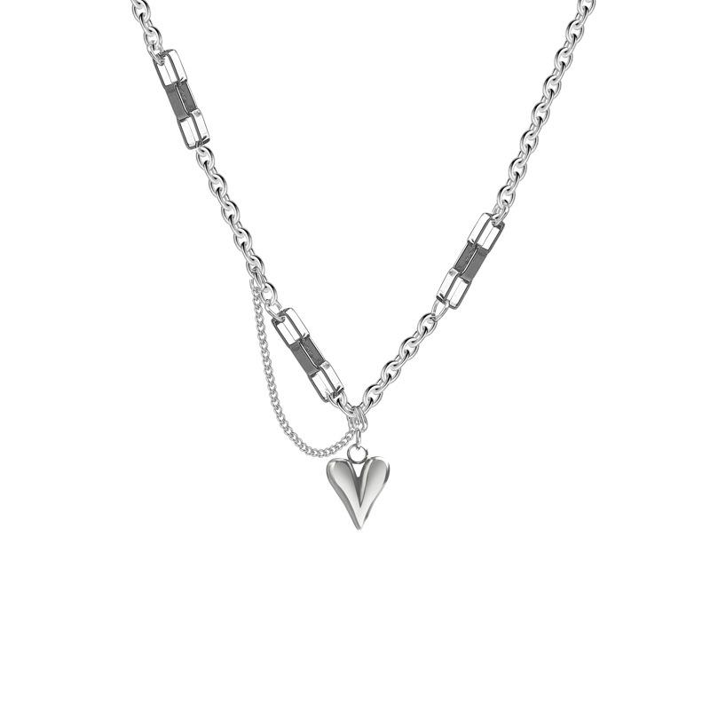 

Peach heart necklace collarbone chain female summer choker niche design sense simple temperament hip hop titanium steel necklace
