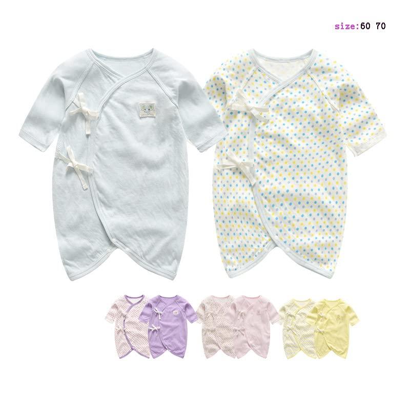 Newborn Baby Combination Long Sleeve Girls and Polka Dot Solid 70cm [Baby koi] Undershirt, Year-Round Material, Spring, Autumn, Summer, Coveralls,