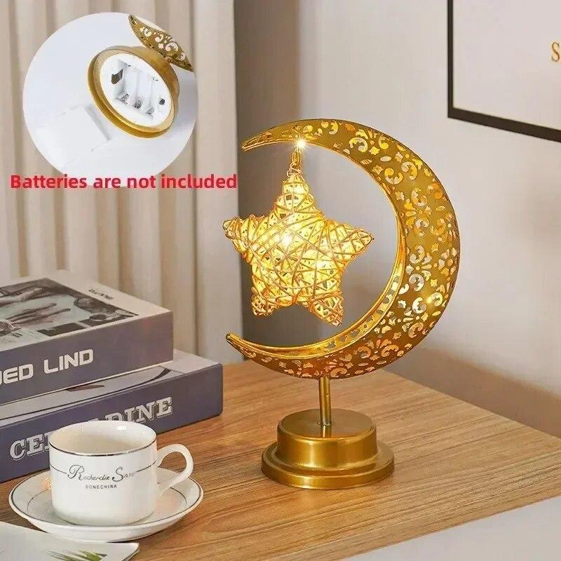 

Рамадан Луна светодиодный светильник 2024 Ид Мубарак украшения металлическая лампа для домашней комнаты Рамадан Карим исламский мусульманский Ид аль Адха вечерние подарок as picture