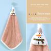 1pc Christmas Style Hand Towel Bathroom Dishcloths Cartoon Snowman Santa Claus Xmas Tree Velvet Towel Hanging Quick-drying Towel