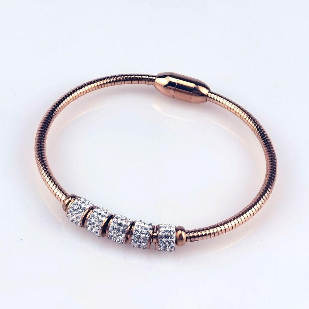 Gold Silver Woman Bracelet Magnetic Clasp Snake Bone Bracelet Fashion Men Bangles Girls Ladies