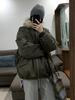 Women's Winter Quilted Jacket with Faux Fur Collar - Eagle Design
