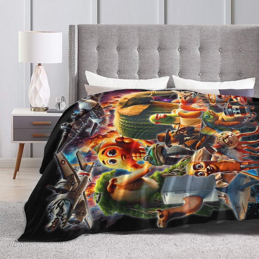 Italian Brainrot Al Generated Animals Blanket Fleece Textile Decor Gen Z Multifunction Ultra-Soft Throw Blanket Bed Rug Piece