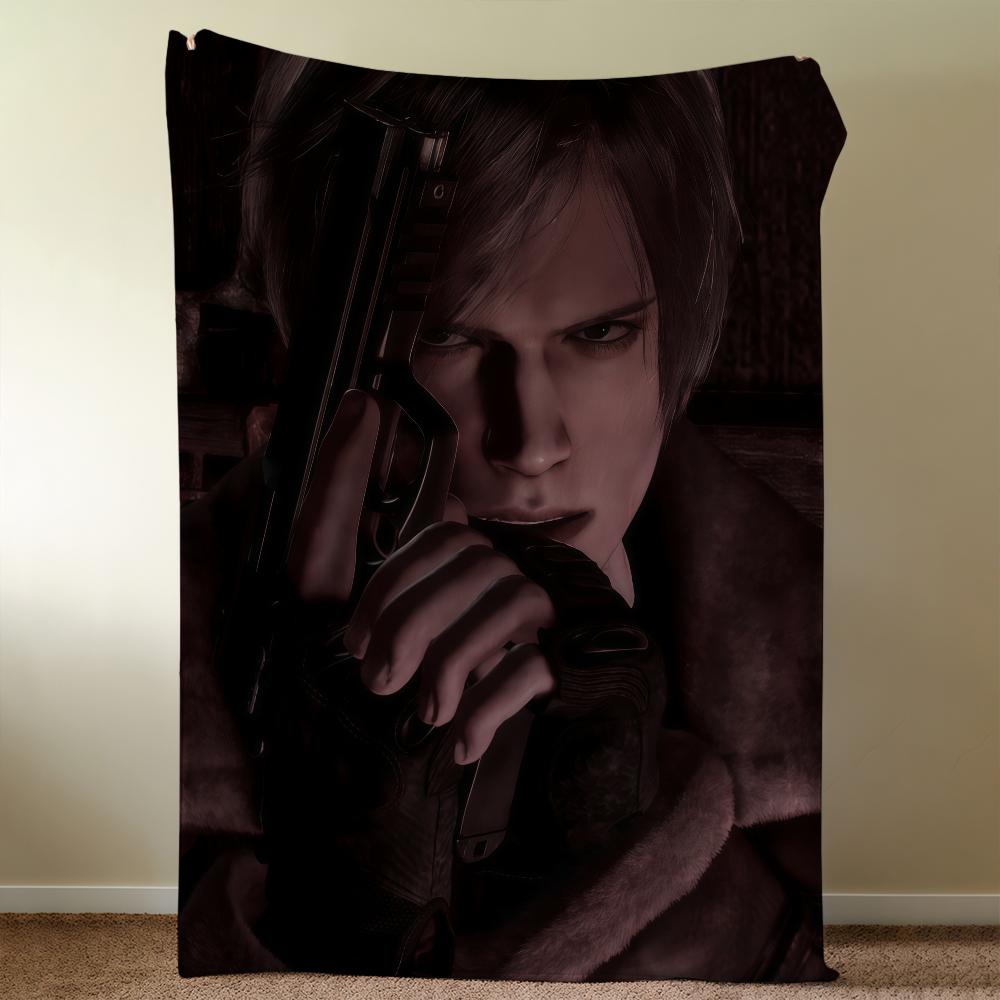 Leon Scott Kennedy R-ResidentS-ES Blanket Throw Super Cosy Plush Living Room Sofa Couch Childish Birthday Gifts