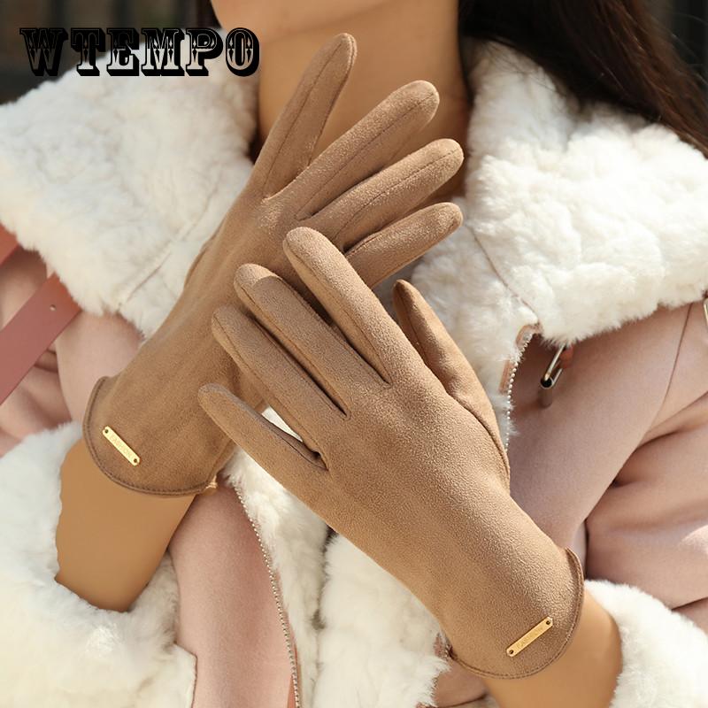 Warm Gloves Suitable for Women's Winter Fleece-Lined Windproof and Cold-Resistant Touchscreen Cycling Driving Fingerless Mittens