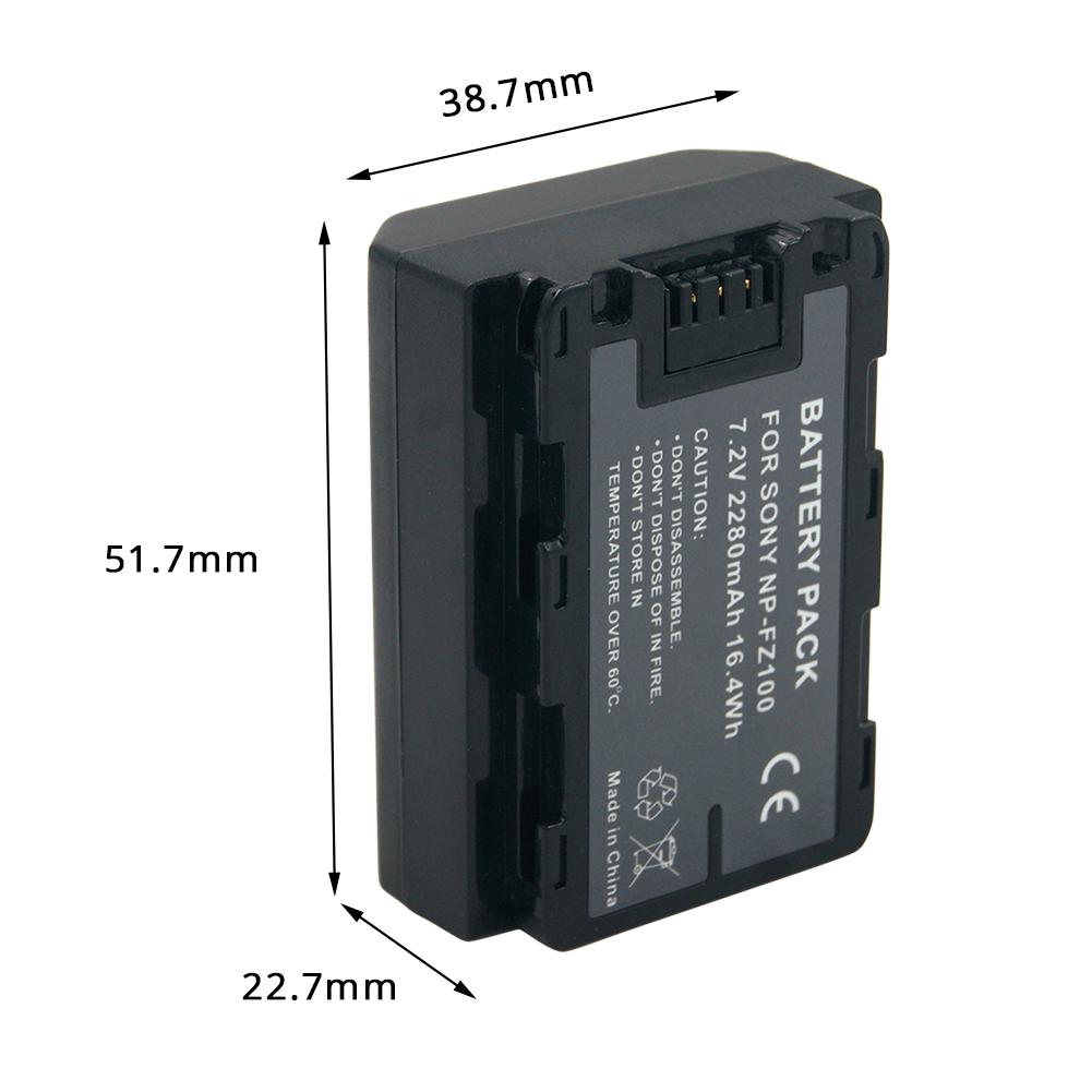 Sony NP-FZ100 Rechargeable Li-Ion Battery 2280mAh for a9 a7R III a7 III Cameras