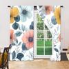 Versatile Polyester Transparent Curtains Home Decoration Floral Use Bedrooms Living Rooms Set Of 2 Made Sitting Room Decor