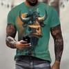 Fun Cartoon Cow Pattern T-Shirt for Men Cute Animal 3D Printed Tees Summer Casual Short Sleeve O-Neck Loose Street T Shirts