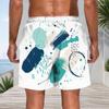 Men Plus Size Abstract Boho Plant Geometric Print Beach Shorts Quick Dry Lightweight Drawstring Casual Swim Trunks For Summer Beach Surfing Holiday