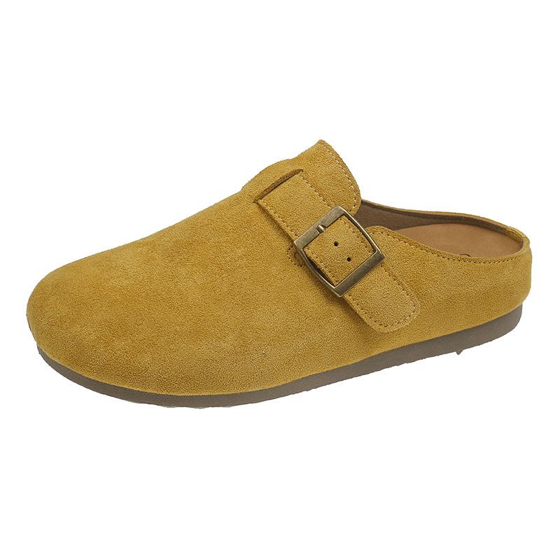 Retro French Bag Head Half Slippers Women's New Summer Fashion Outer Wear Lazy Versatile Flat Thick Bottom Increase