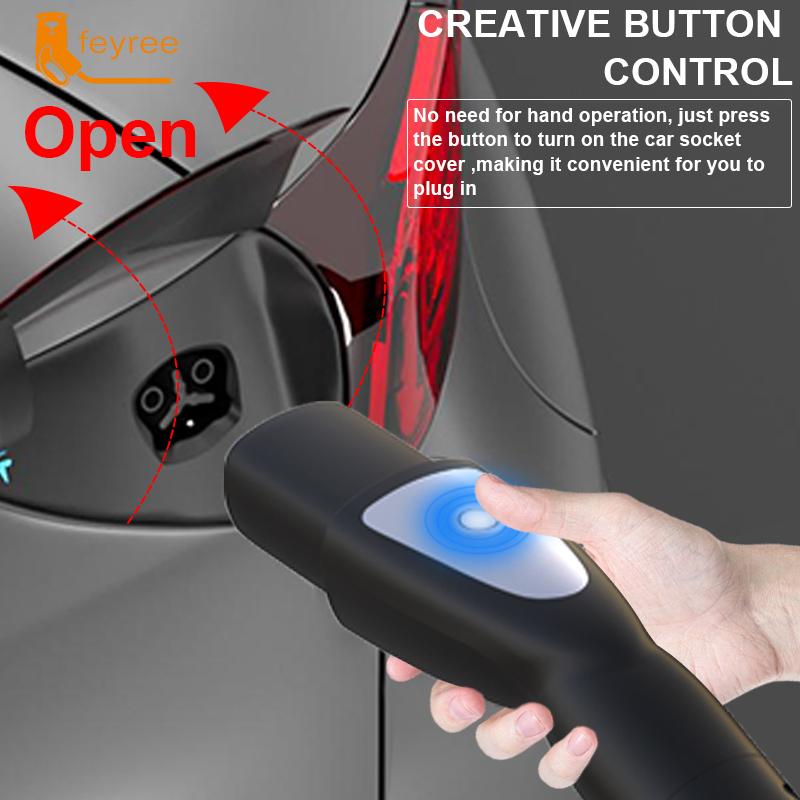 Feyree EV Charger Portable 3.5kW Tesla NACS Charger Plug 1.8" LCD Screen with Set Delay Schedule Charging Station for Tesla Cars