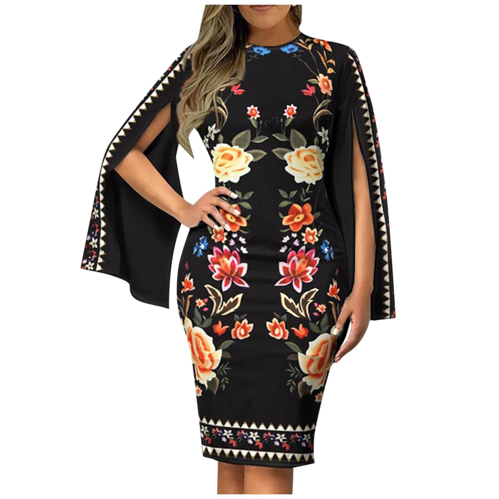 Женское тонкое платье с длинным рукавом и круглым вырезом — фото 3