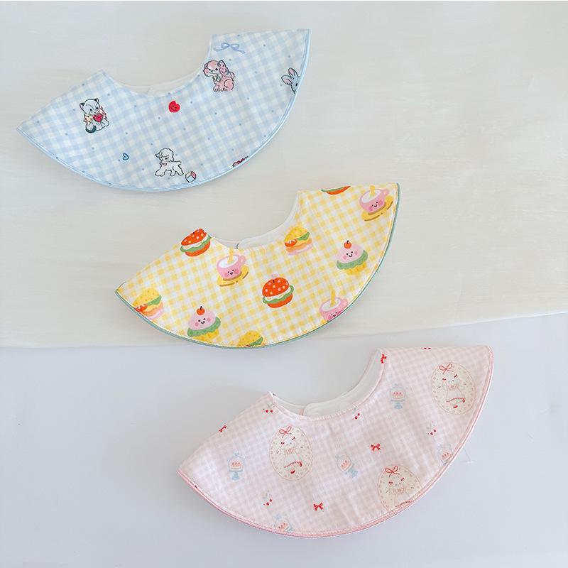 Korean-Style Baby Bib, Double-Sided Waterproof Gauze for 0-2 Years