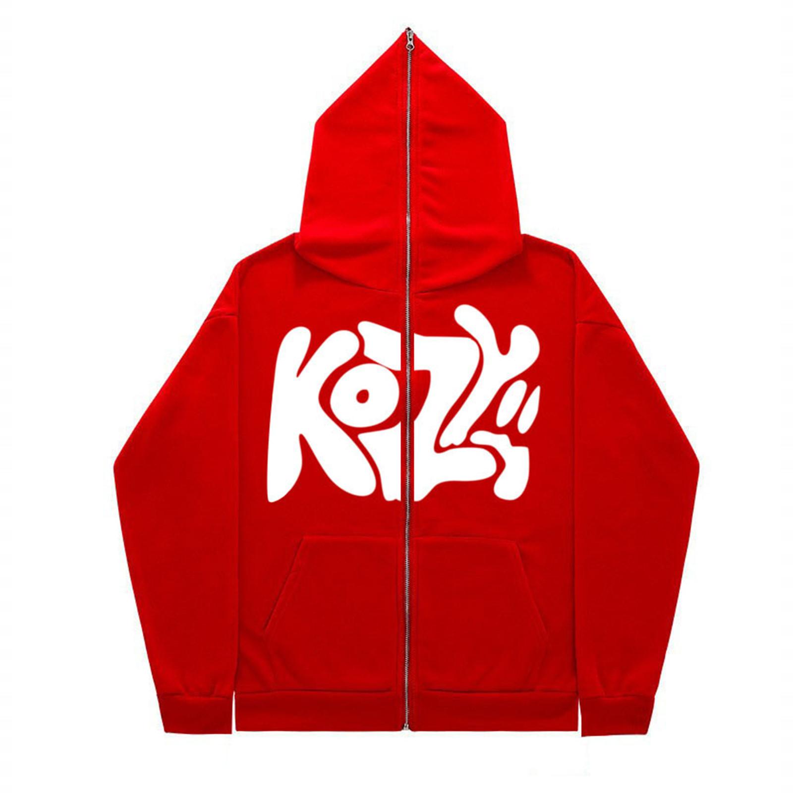 

Мужской и женский свитер на молнии во всю длину, осенне-зимний флисовый кардиган с буквенным принтом, куртка-свитер XXXL красный