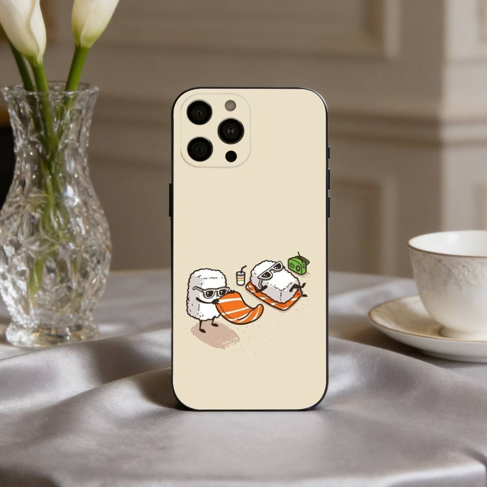 F-Funny Food Fancy art Phone Case For iPhone 17,16,15,14,13,12,11 Plus,Pro Max,XS,Soft Silicone Black Cover